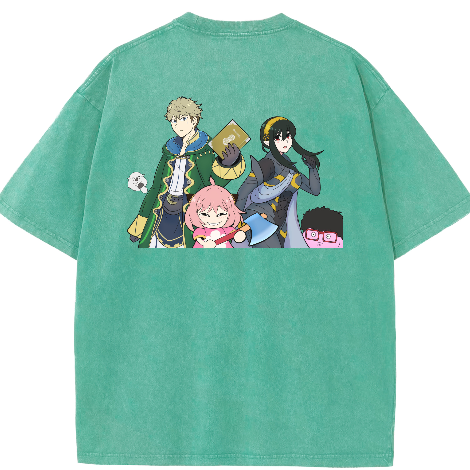 （画像用） SPY×FAMILY间谍家家酒 綿100% ヴィンテージ風 半袖Tシャツ（背面プリント）